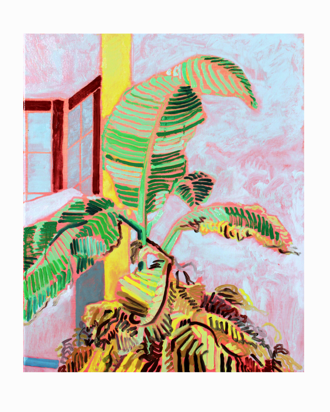 Florent Drouin, Bananier, acrylique et huile sur toile, 81 x 63 cm, 2025